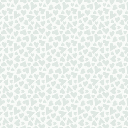 Pastel Sage Green Hearts Scattered on Pale Celadon background creating a seamless pattern print backgroundのイラスト素材