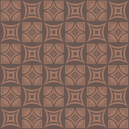 Modified Geometric Squares in Mocha Coffee on a Dark Chocolate background creating a seamless pattern print backgroundのイラスト素材