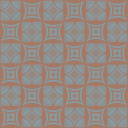 Modified Geometric Squares in Country Blue on a Mocha Coffee background creating a seamless pattern print backgroundのイラスト素材