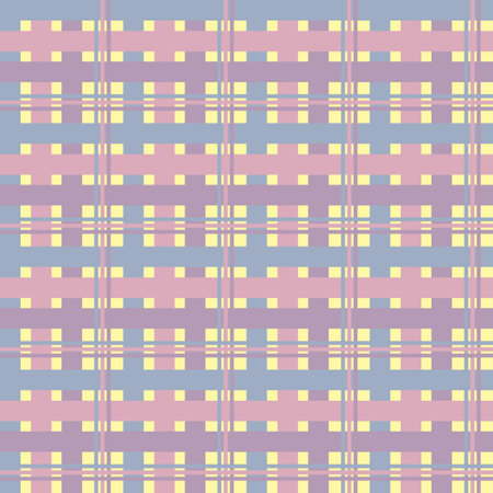 A Contemporary Pastel Plaid Design in Pink, Blue, Purple and Yellow Creating a Seamless Pattern...