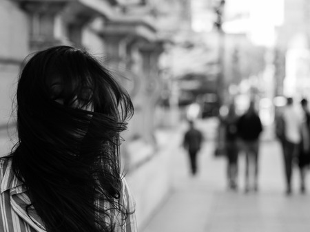 Creative and creepy picture for mental disorders / social problems / nightmare conceptsの写真素材