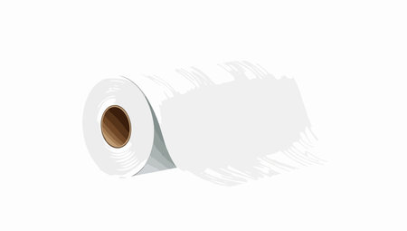 Illustration of a roll of toilet paper on a white background.のイラスト素材