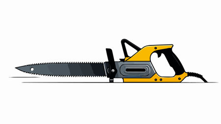 Chainsaw isolated on white background. Vector illustration. Eps 10.のイラスト素材