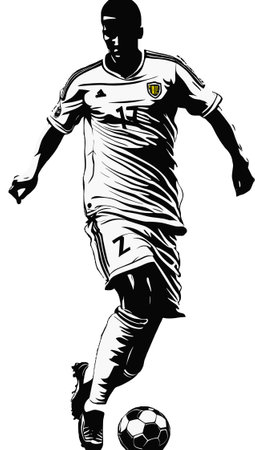 Soccer Player.Vector illustration ready for vinyl cutting. Vinyl-ready.のイラスト素材
