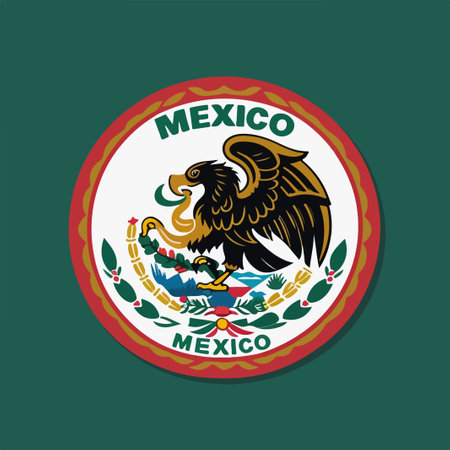 Flag of the State of New Mexico in the form of a circleのイラスト素材