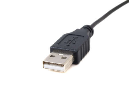 USB connector detail on white