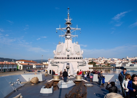 FERROL, SPAIN-FEBRUARY 16: Frigate F-101 Alvaro de Bazan during a guided tour in Ferrol, Spain, on February 16, 2013. のeditorial素材
