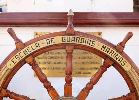 FERROL, SPAIN - FEBRUARY 16  Spanish Navy Training Ship, Juan Sebastian de Elcano on February 16 , 2013, in Ferrol, Spain  This is the training ship of spanish army and is docked at the dock のeditorial素材