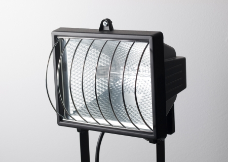 Spotlight with a grating on white