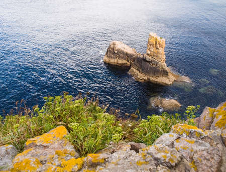 Coastal detail in Galicia, Spain. A beautiful seascape detail.