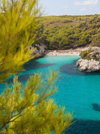 View of Macarelleta beach in Menorca, Spain.の写真素材