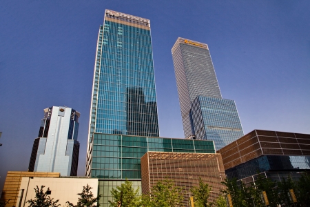A lot of glass skyscrapers in Shanghai, Chinaのeditorial素材