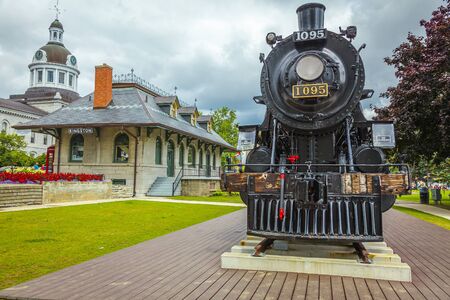 Canadian heritage- Nineteenth century antique train at Kingstonのeditorial素材