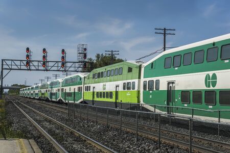GO train stop at Scarborough stationのeditorial素材