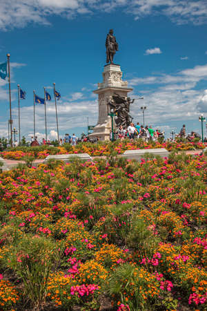 Monument of Samuel de Champlain in Quebec cityのeditorial素材
