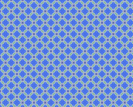 Abstract geometric seamless pattern background with flowery motifs. Wall paper design