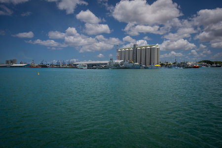 Harbour view from the Caudan waterfront in the capital city of Port-Louis, Mauritiusの写真素材