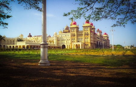 Mysore or Mysuru Palace, the second most visited place in India is a beacon of majestic legacy and magnificent architecture.の写真素材