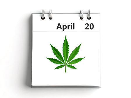 April 20 Cannabis Leaf Calendar Iconの素材