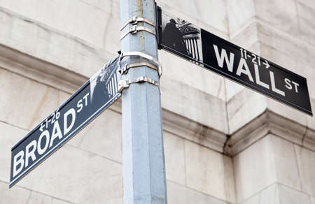 Well known street signs of Lower Manhattan.の写真素材