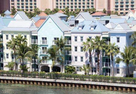 The colorful residential district built on Paradise Island (The Bahamas).の写真素材