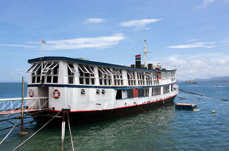 The old boat docked in Suva, the capital of Fiji.の写真素材