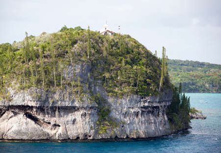 Easo village church standing on a top of a hill of Lifou island (New Caledonia).