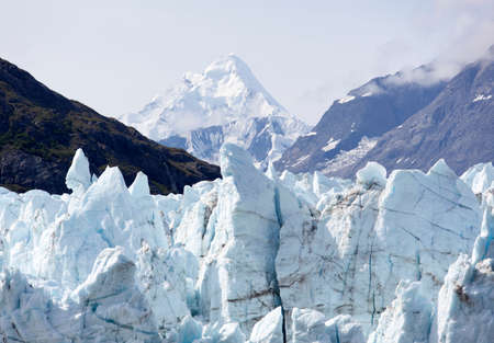 The close view of a glacier in Glacier Bay national park (Alaska).の写真素材
