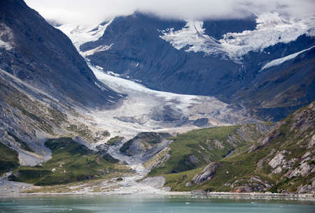 The mountainous scenic shore in Glacier Bay national park (Alaska).の写真素材