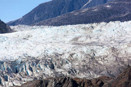 The close view of a glacier in Glacier Bay national park (Alaska).の写真素材