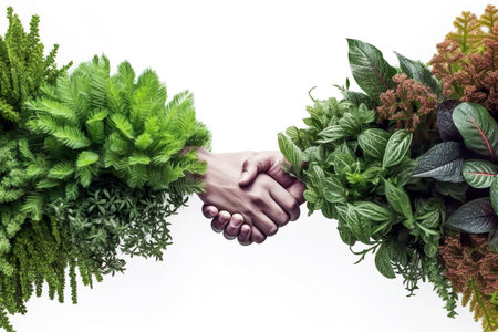 Handshake day in abstract style. AI generated.の素材