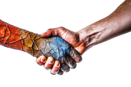 Handshake day in abstract style. AI generated.の素材