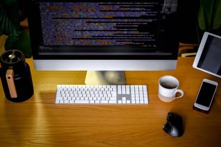 Programming Desk Workの写真素材