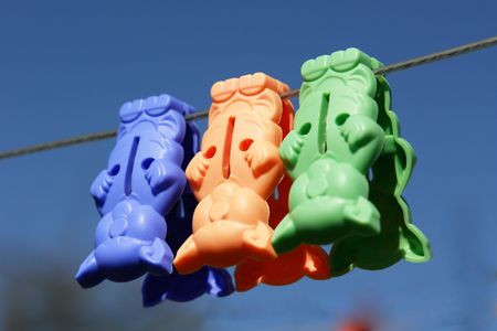 Toys for drying clothes in the garden