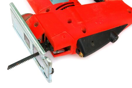 Electric jigsaw on a white background の写真素材