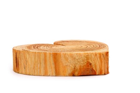 Wooden heart symbol on a white background                               の写真素材