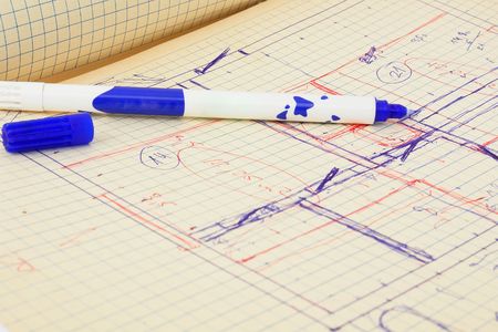 Architectural sketch of the house plan project                               