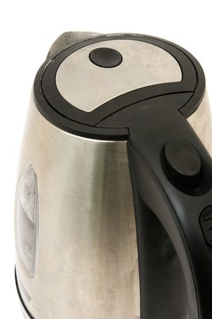 The image of metallic kettle under the white background                                の写真素材