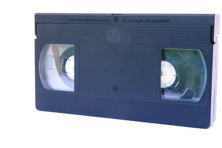 Old video cassette isolated on a white background                               