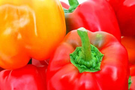  Red sweet pepper at Fruits and Vegetable Stand                                 の写真素材