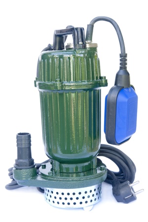 Submersible pump isolated on a white backgroundの写真素材