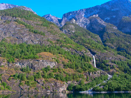 Beautiful blue lake in the Norwegian mountainsの写真素材