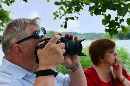 Mature couple travels to Europe, Trakai, Lithuaniaの写真素材