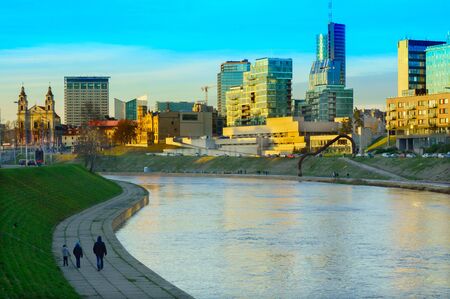Vilnius city with river Neris autumn Vilnius, Lithuania