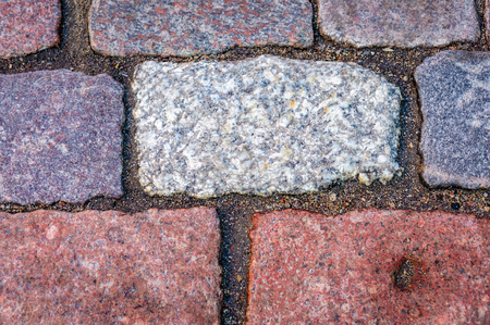 The old cobblestone streets. Rectangular paving stoneの写真素材
