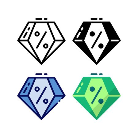 Premium discount icon. With outline, glyph, filled outline and flat style.のイラスト素材