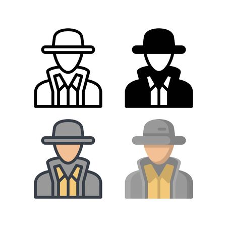 Agent avatar icon. With outline, glyph, filled outline and flat styleのイラスト素材