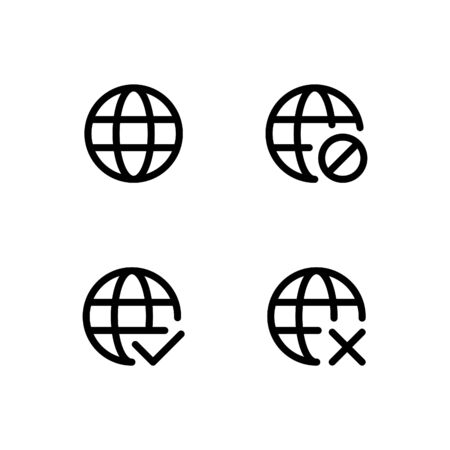 Internet Network Icons. Outline styleのイラスト素材