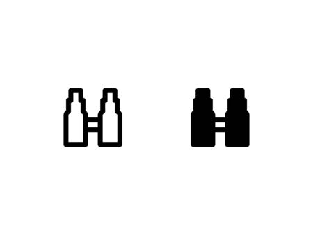 Binocular icon. with outline and glyph styleのイラスト素材