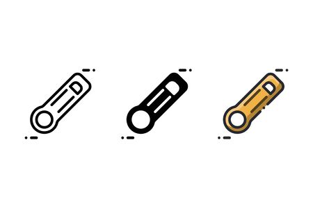Bottle cap opener icon. With outline, glyph, and filled outline styleのイラスト素材